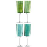 Gems Champagne Flute 210ml Assorted Jade x 4