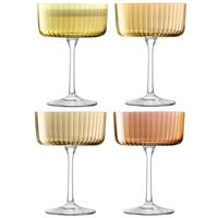 Gems Champagne/Cocktail Glass 230ml Assorted Amber x 4