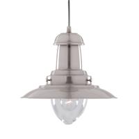 Searchlight Fisherman Pendant Light, Satin Silver