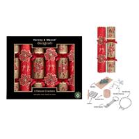 Harvey & Mason Deluxe Poinsettia Crackers, 13.5", 6 Pack, Red & Gold
