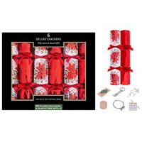 Harvey & Mason Deluxe Poinsettia Christmas Crackers, 13.5, 6 Pack, Red & White