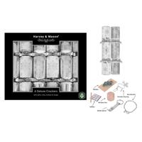 Harvey & Mason Deluxe Snowflake Christmas Crackers, 13.5, 6 Pack, Silver