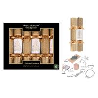 Harvey & Mason Deluxe Christmas Tree Crackers, 13.5, 6 Pack, Gold