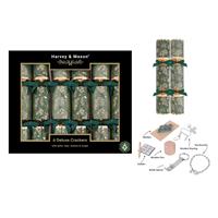 Harvey & Mason Deluxe Foliage Christmas Crackers, 13.5, 6 Pack, Green