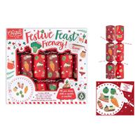RSW International Festive Feast Frenzy Game Christmas Crackers, 9, 6 Pack