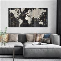 World Traveller Map by Wild Apple Framed Canvas