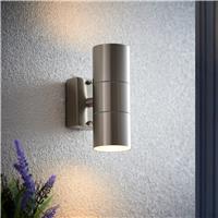 Endon Canon PIR Outdoor 2 Wall Light, Stainless Steel