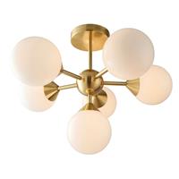 Endon Oscar 6 Light Ceiling Light, Brushed Brass