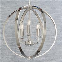 Endon Ritz Diamante 3 Light Ceiling Pendant, Nickel