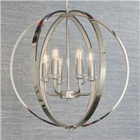 Endon Ritz Diamante 6 Light Ceiling Pendant, Nickel