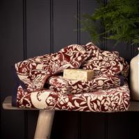 Morris & Co Strawberry Thief Bath Sheet, Dark Red