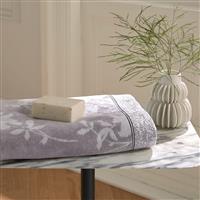 Bedeck of Belfast Sefa Floral Bath Towel, White & Silver