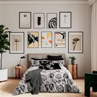 Ted Baker Mono Floral Duvet Set, Double, Black & White