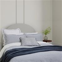 Bedeck of Belfast Mallory Gingham Duvet Set, Double, Navy & White