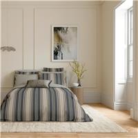 Bedeck of Belfast Oscar Stripe Duvet Set, Super King, Charcoal & Tan