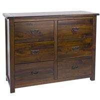 Casa Brett 6 Drawer Wide Chest, Walnut