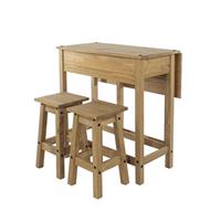 Casa Connor Breakfast Drop Leaf Table & 2 Stools Set