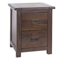 Casa Brett 2 Drawer Bedside Table, Walnut