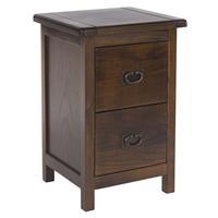 Casa Brett 2 Drawer Narrow Bedside Table, Walnut