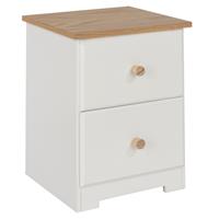 Casa Chandler 2 Drawer Petite Bedside Cabinet, White
