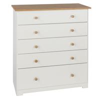 Casa Chandler 5 Drawer Chest, White
