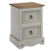 Casa Connor 2 Drawer Petite Bedside Cabinet, Grey