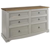 Casa Connor 3+3 Drawer Wide Chest, Grey