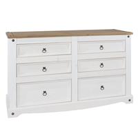 Casa Connor 3+3 Drawer Wide Chest, White