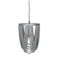 Pacific Lifestyle Wood Bead Sash Ceiling Light, Grey