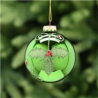Festive Holly Bauble, Shiny Green