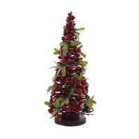 Festive Berry & Leaf Christmas Tree, Red