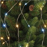 Festive LED Branch Light with Silver Wire, 200cm, Warm White