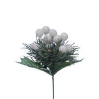 Festive Frosted Berry Pick, Silver