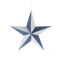 Festive Paper Foldable Hanging Star, Blue