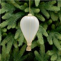 Festive Frosted Hot Air Balloon Hanging Tree Decoration