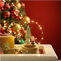 Festive Santa Lit Wire Ring, Warm White