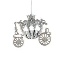 Festive Acrylic Carriage Hanging Tree Decoration, Silver
