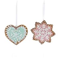 Festive Iced Gingerbread Hanging Tree Decoration