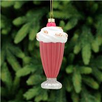 Festive Milkshake Glass Hanging Tree Decoration