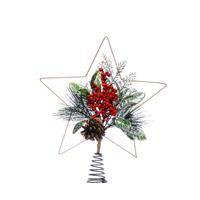 Festive Foliage Star Tree Topper, Gold