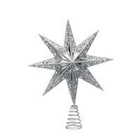Festive Star Cut Out Tree Topper, Silver