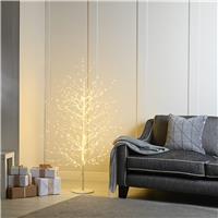 Festive Lit Twinkling Microdot Tree, 120cm, White