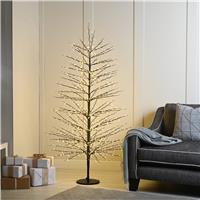 Festive Lit Twinkling Microdot Tree, 150cm, Black