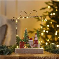 Festive Lit Wire Parcel Ornament, Warm White