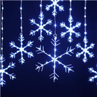 Festive Snowflake Curtain Light, White