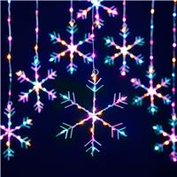Festive Snowflake Curtain Lights, Multi