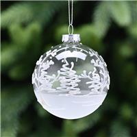Festive Glitter Tree Glass Bauble