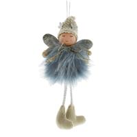 Festive Dangly Legs Fairy Hanging Tree Decoration, Blue & White