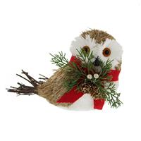 Festive Bristle Owl Ornament