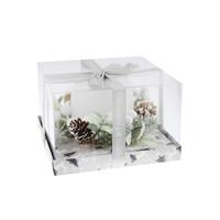Festive Berry Candle Holder & LED Tealight, White